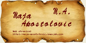 Maja Apostolović vizit kartica